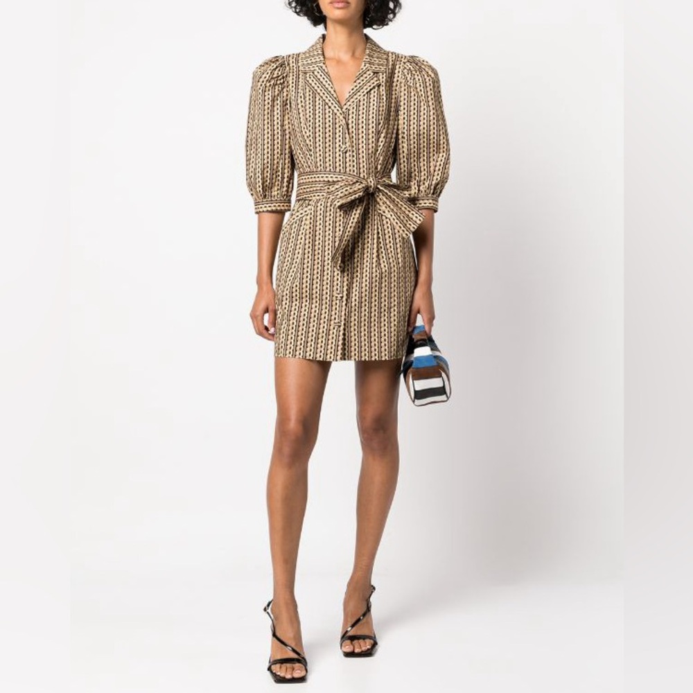 LHD Casitas sloth-print mini dress Size 8 Brown
